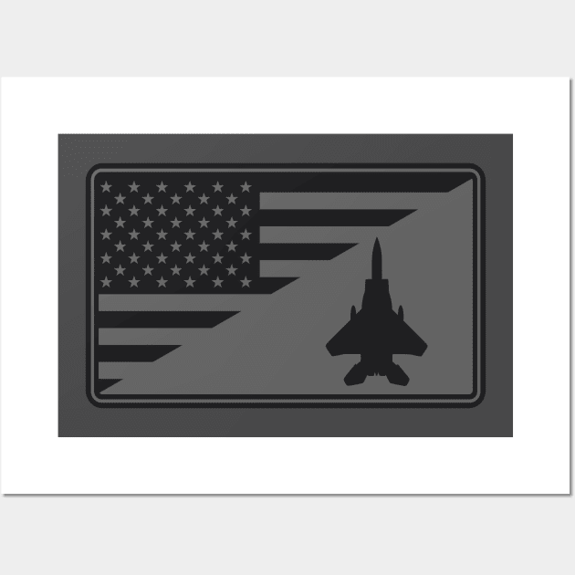 F-15 Eagle US Flag Patch (subdued) Wall Art by TCP